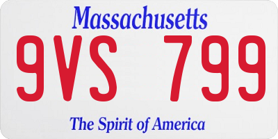 MA license plate 9VS799