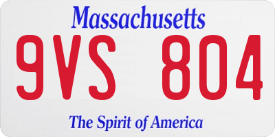 MA license plate 9VS804