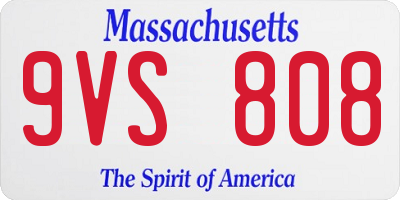 MA license plate 9VS808