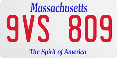 MA license plate 9VS809