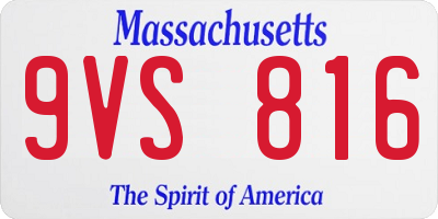 MA license plate 9VS816