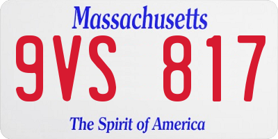 MA license plate 9VS817