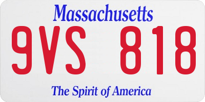 MA license plate 9VS818