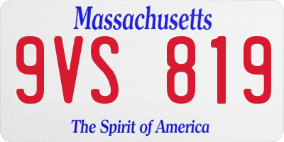 MA license plate 9VS819