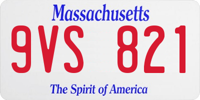 MA license plate 9VS821