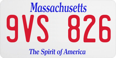 MA license plate 9VS826