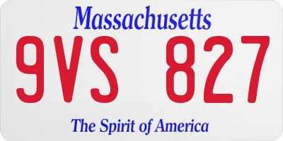 MA license plate 9VS827