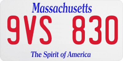 MA license plate 9VS830