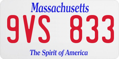 MA license plate 9VS833