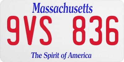 MA license plate 9VS836