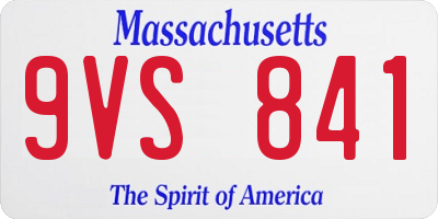 MA license plate 9VS841