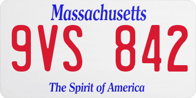 MA license plate 9VS842
