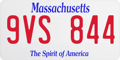 MA license plate 9VS844