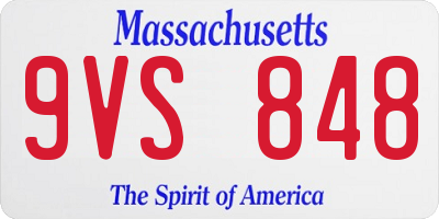 MA license plate 9VS848