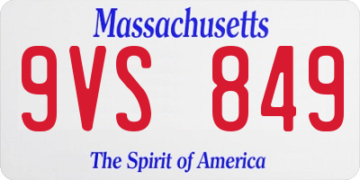 MA license plate 9VS849