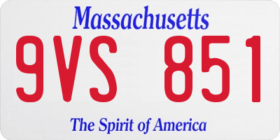 MA license plate 9VS851