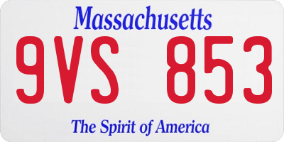 MA license plate 9VS853