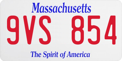 MA license plate 9VS854