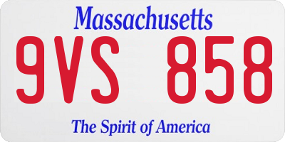 MA license plate 9VS858