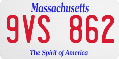 MA license plate 9VS862