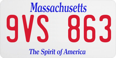 MA license plate 9VS863