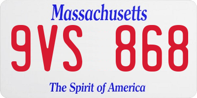 MA license plate 9VS868