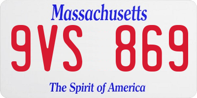 MA license plate 9VS869