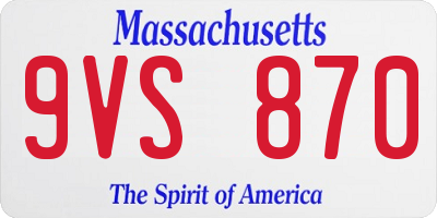 MA license plate 9VS870