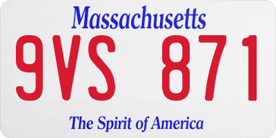 MA license plate 9VS871