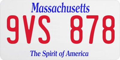 MA license plate 9VS878