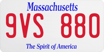 MA license plate 9VS880