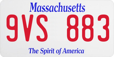 MA license plate 9VS883