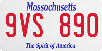 MA license plate 9VS890