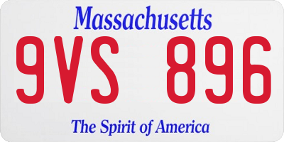 MA license plate 9VS896