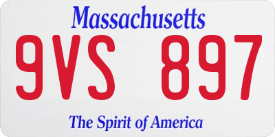 MA license plate 9VS897