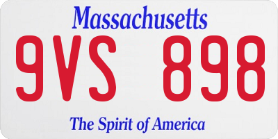 MA license plate 9VS898