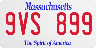 MA license plate 9VS899