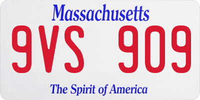 MA license plate 9VS909
