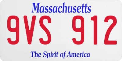 MA license plate 9VS912