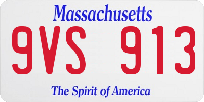 MA license plate 9VS913