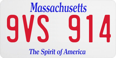 MA license plate 9VS914