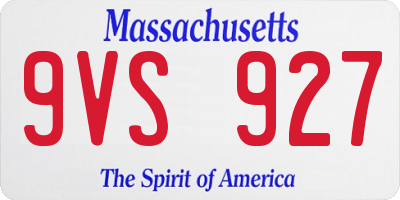 MA license plate 9VS927