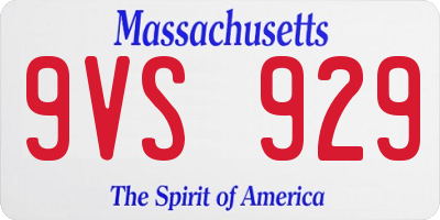 MA license plate 9VS929