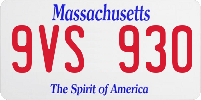 MA license plate 9VS930