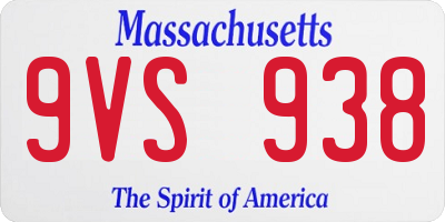 MA license plate 9VS938