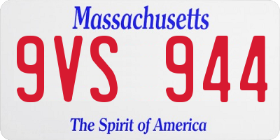 MA license plate 9VS944