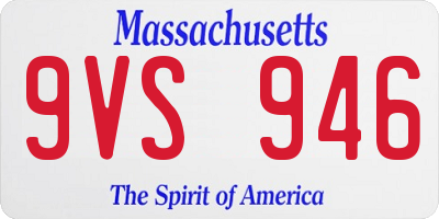 MA license plate 9VS946