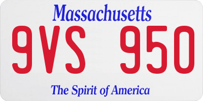 MA license plate 9VS950