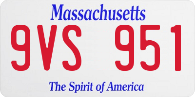 MA license plate 9VS951