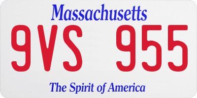 MA license plate 9VS955